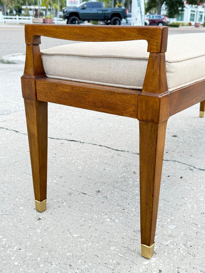 Frisman Vintage Upholstered Bench By Henredon Ca' 1950's