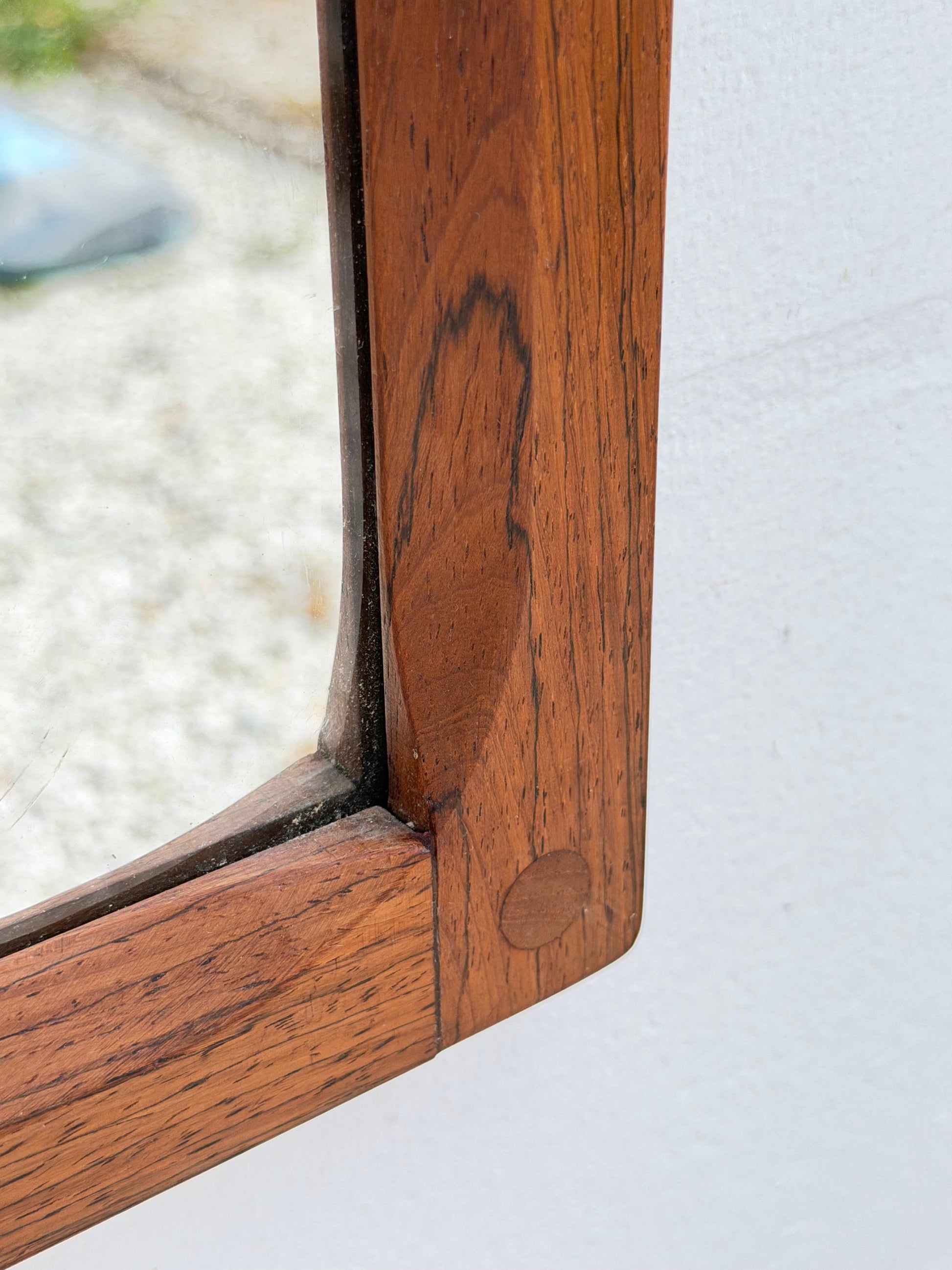 Frisman Vintage Danish Midcentury Modern Rosewood Wall Mirror, Aksel Kjersgaard, Denmark 1960s