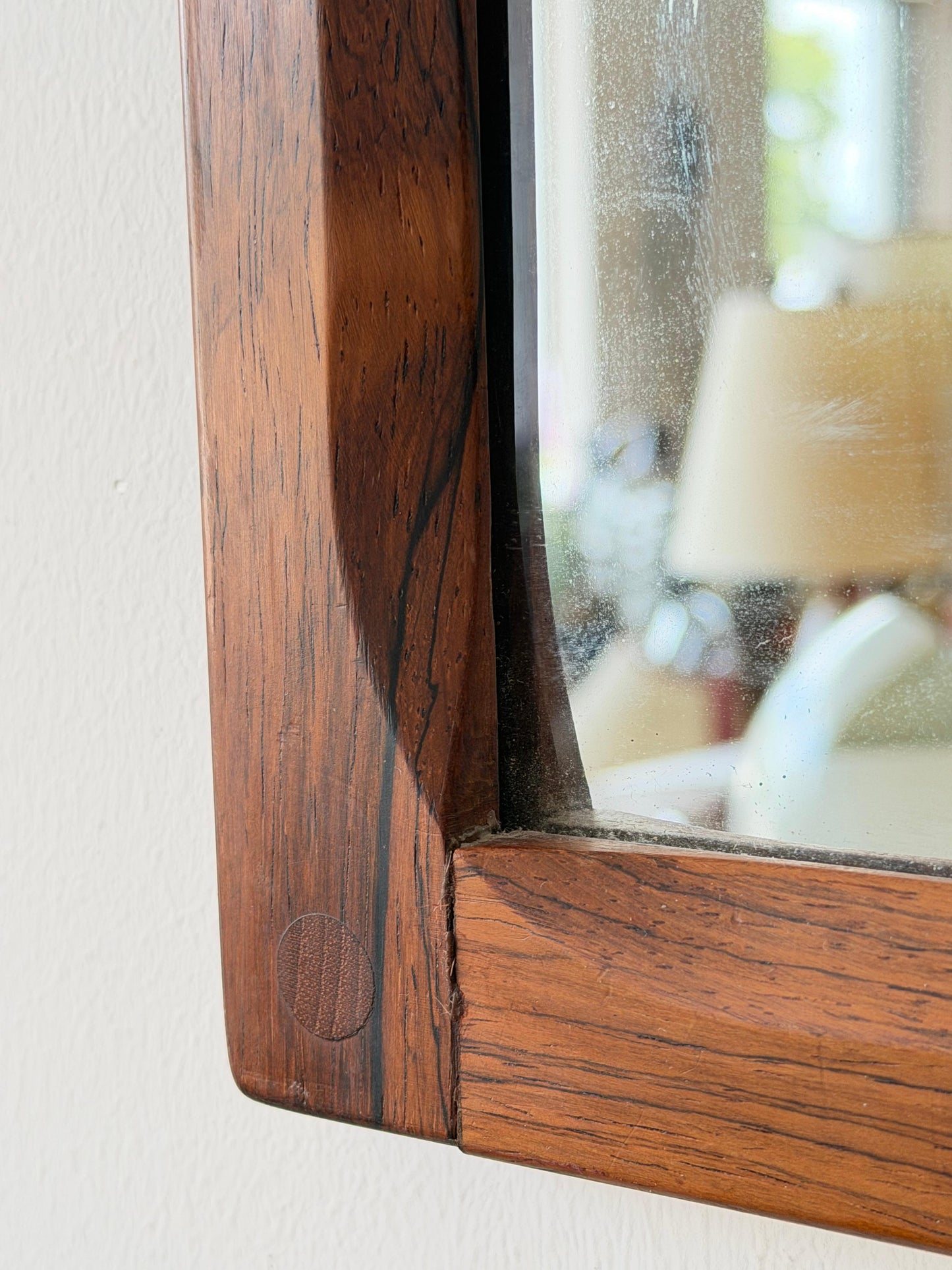 Frisman Vintage Danish Midcentury Modern Rosewood Wall Mirror, Aksel Kjersgaard, Denmark 1960s