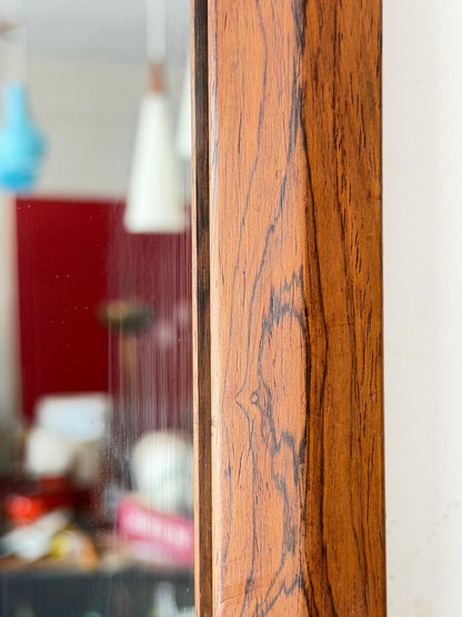 Frisman Vintage Danish Midcentury Modern Rosewood Wall Mirror, Aksel Kjersgaard, Denmark 1960s