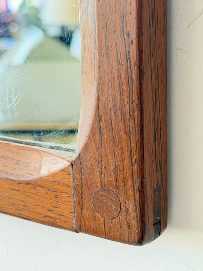 Frisman Vintage Danish Midcentury Modern Rosewood Wall Mirror, Aksel Kjersgaard, Denmark 1960s