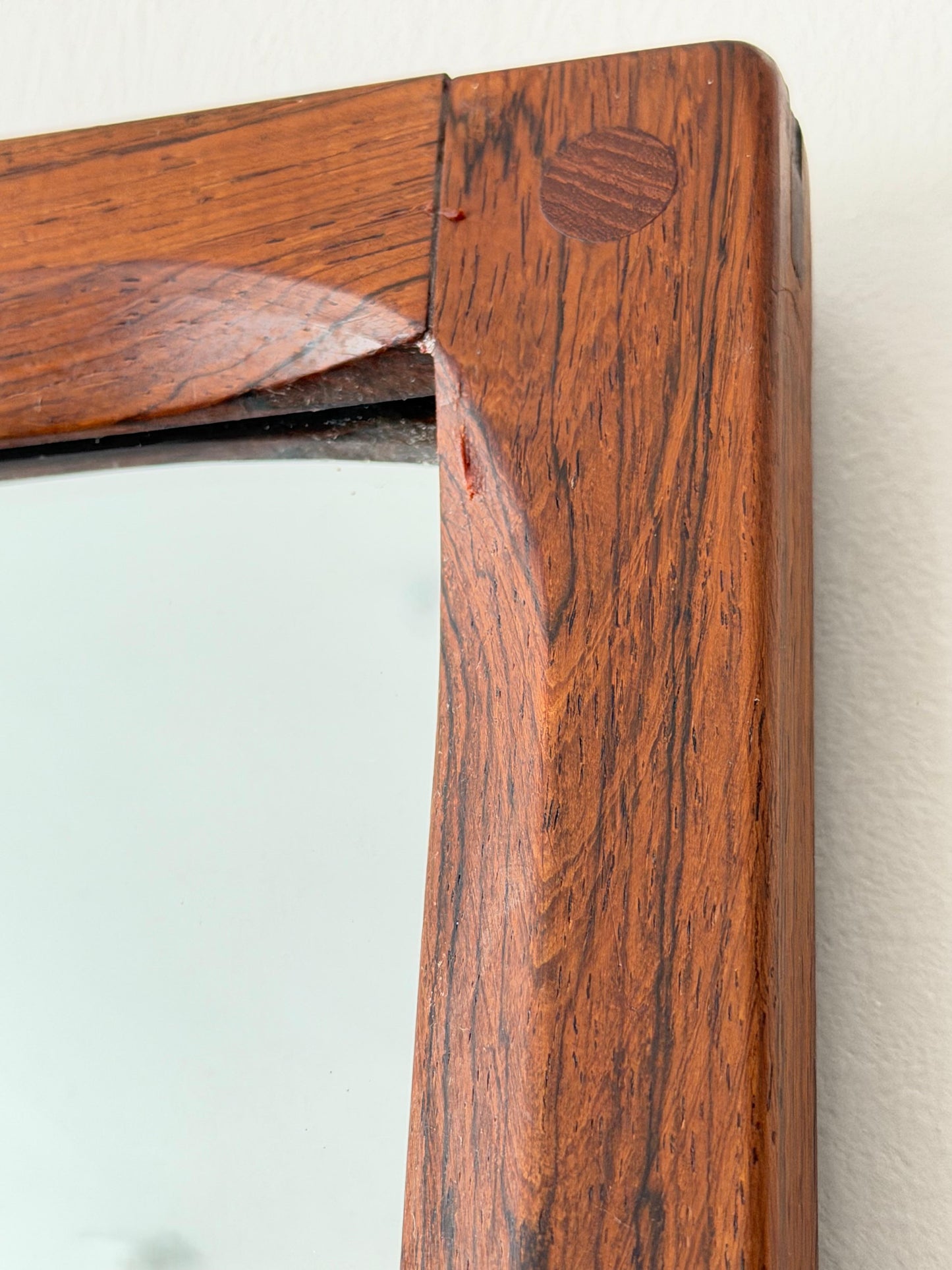 Frisman Vintage Danish Midcentury Modern Rosewood Wall Mirror, Aksel Kjersgaard, Denmark 1960s