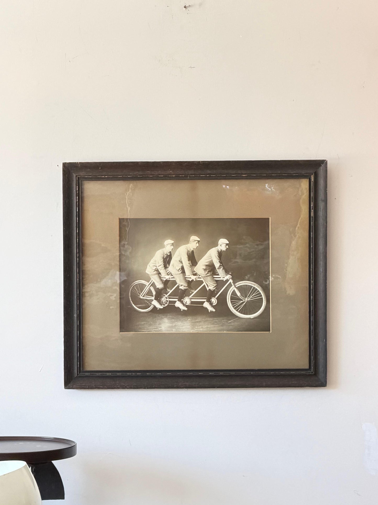 Frisman Vintage An Original Photo Bicycle Riders Three Seater Original Frame Americana ca' 1900