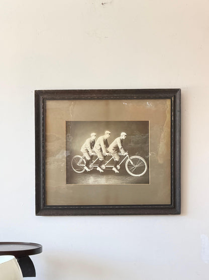 Frisman Vintage An Original Photo Bicycle Riders Three Seater Original Frame Americana ca' 1900