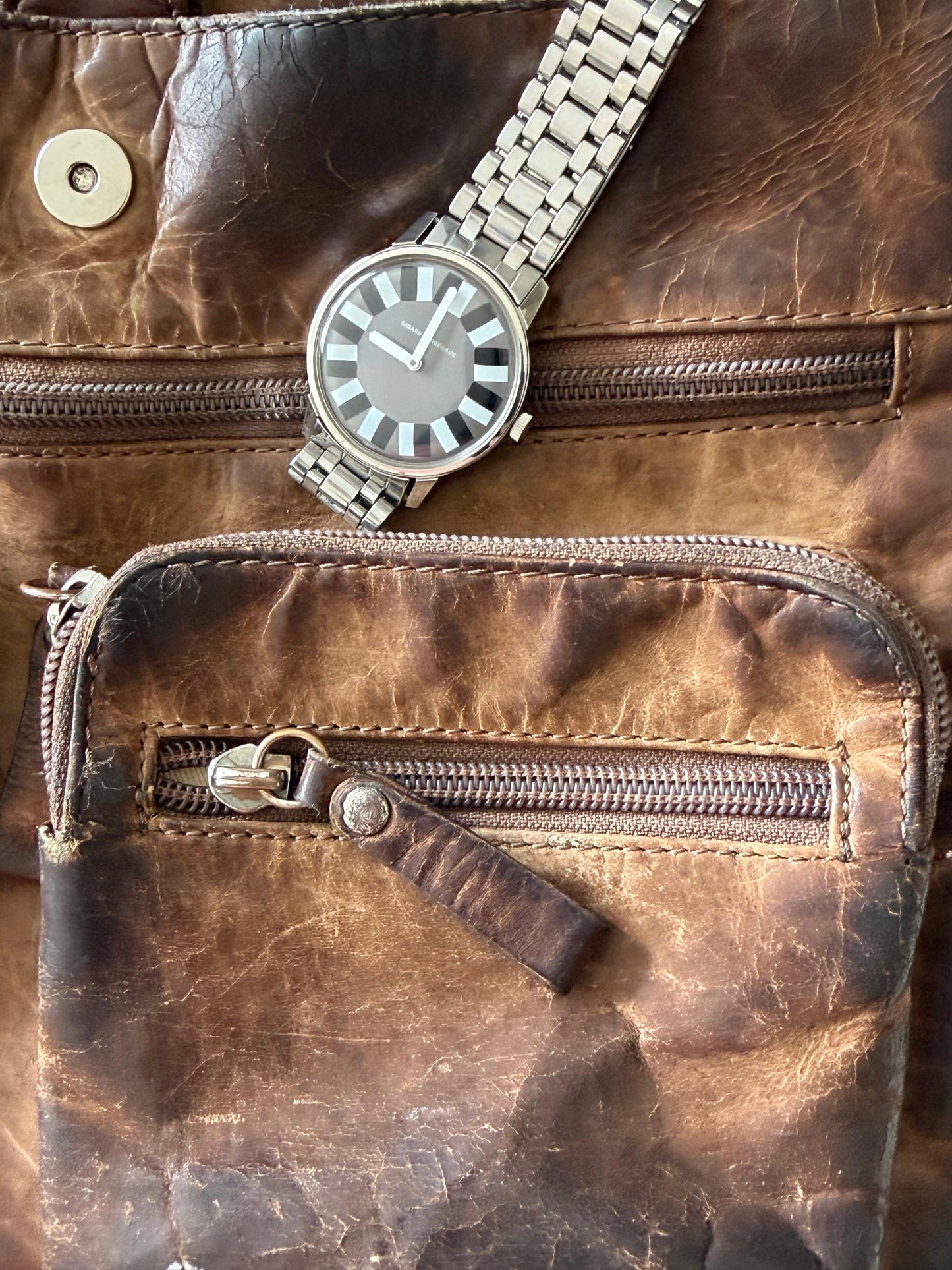 Frisman Vintage Girard Perregaux 9034 With Gay Freres Bracelet Rare Watch ca' 1960's