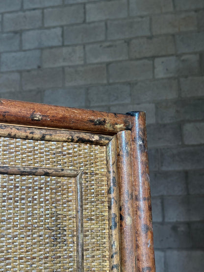 Frisman Vintage 1980s Tortoiseshell Bamboo & Rattan Wardrobe Attr to Ralph Lauren Bloomingdales