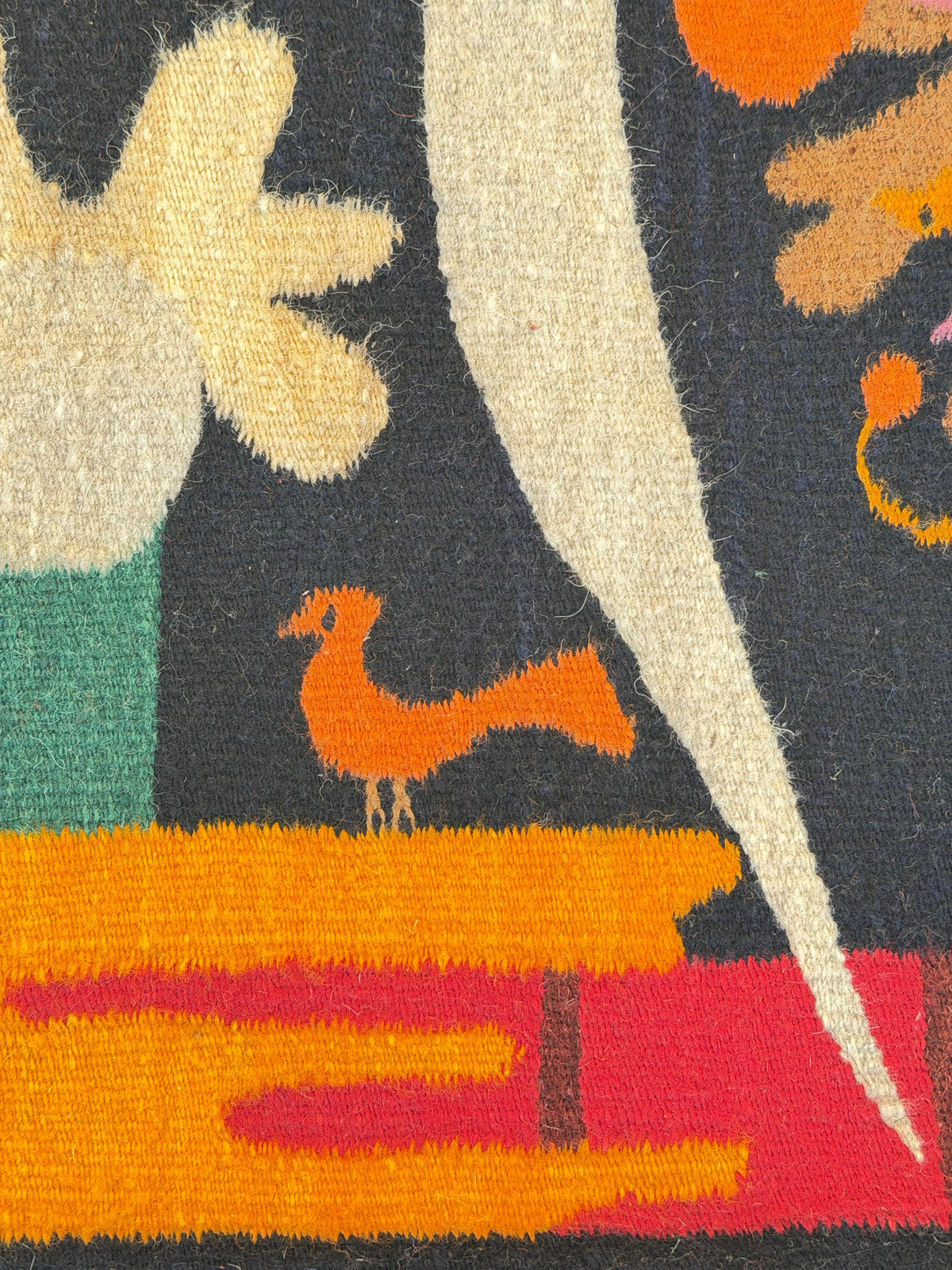 Frisman Vintage Vintage Mid Century Whimsical Tapestry Mexico 1960's Bertha Preux