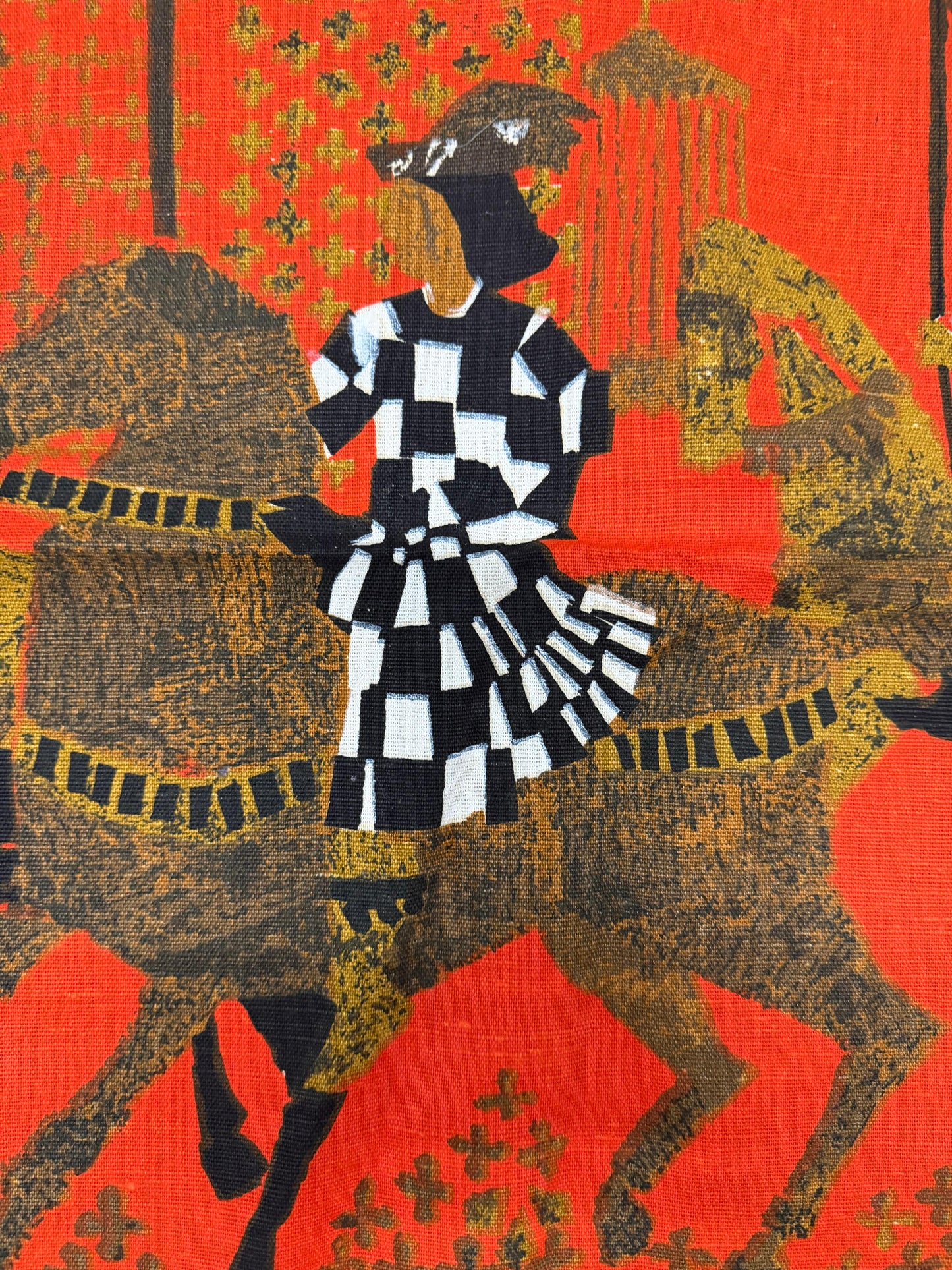 Frisman Vintage Mid-Century Modern Tibor Reich "A Tournament" Textile Wall Art circa 1960s