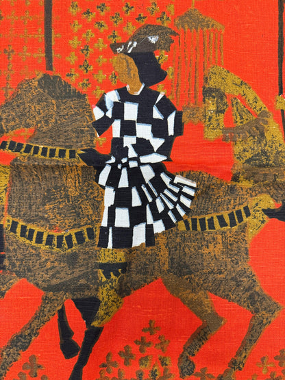Frisman Vintage Mid-Century Modern Tibor Reich "A Tournament" Textile Wall Art circa 1960s