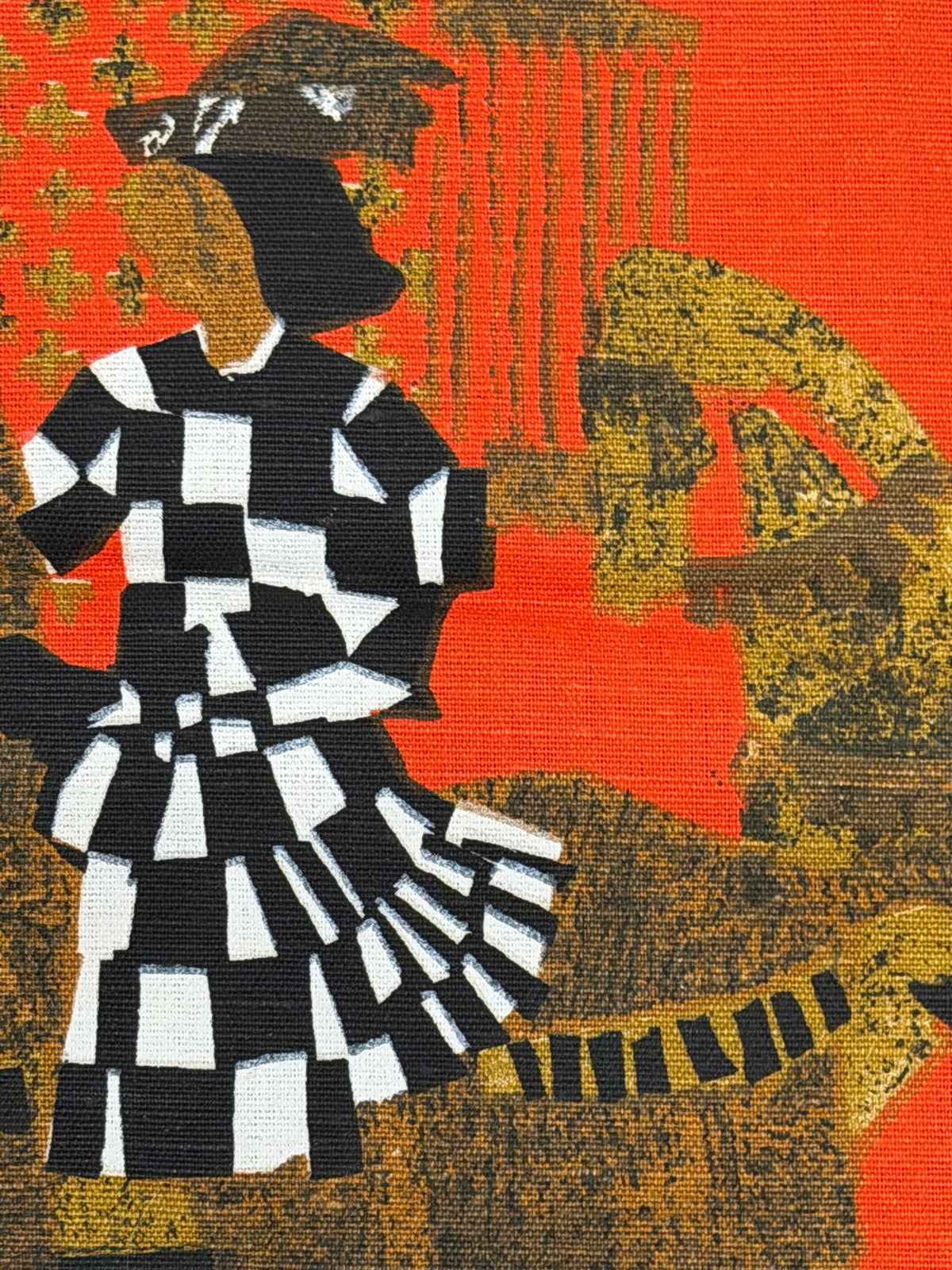 Frisman Vintage Mid-Century Modern Tibor Reich "A Tournament" Textile Wall Art circa 1960s