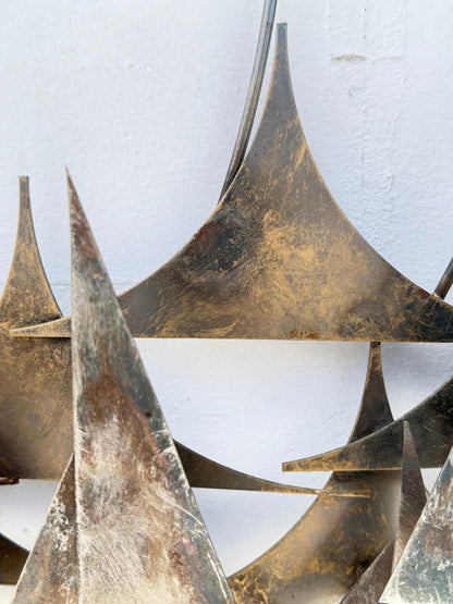 Frisman Vintage Unusual Wall Mounted Sculpture Sailboats
