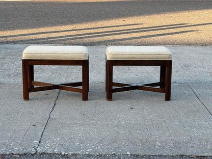 Frisman Vintage A Pair Of Classic X Base Upholstered Benches By Drexel Heritage ca' 1960's