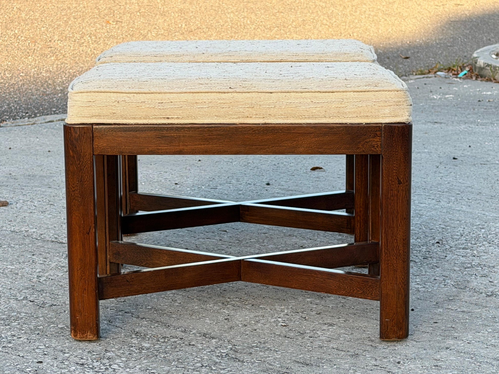 Frisman Vintage A Pair Of Classic X Base Upholstered Benches By Drexel Heritage ca' 1960's