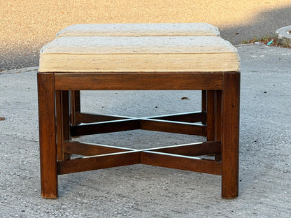 Frisman Vintage A Pair Of Classic X Base Upholstered Benches By Drexel Heritage ca' 1960's