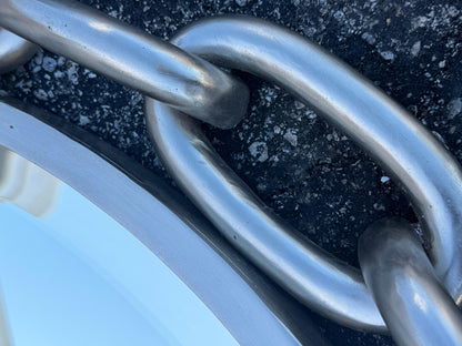 Frisman Vintage A Pair Of Chainlink Steel Industrial Style Mirrors Heavy