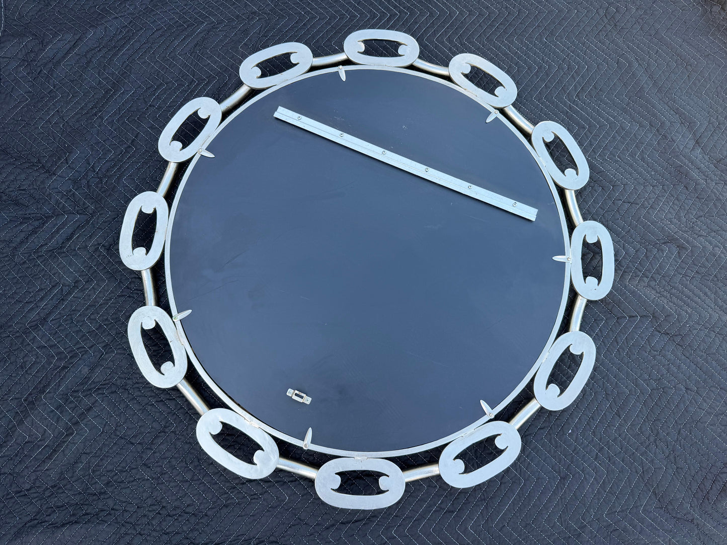 Frisman Vintage A Pair Of Chainlink Steel Industrial Style Mirrors Heavy