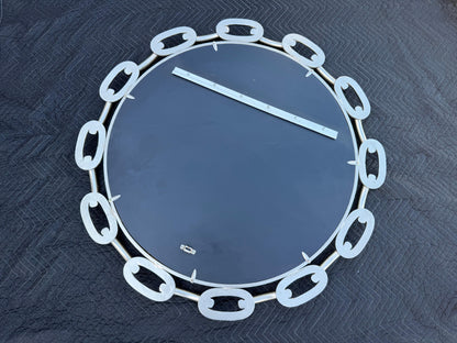 Frisman Vintage A Pair Of Chainlink Steel Industrial Style Mirrors Heavy