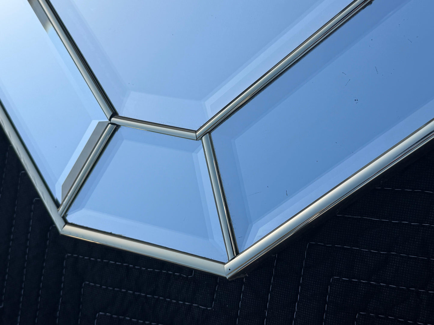 Frisman Vintage Unusual Narrow Octagon Mirror With Bevelled Edges ca' 1970's