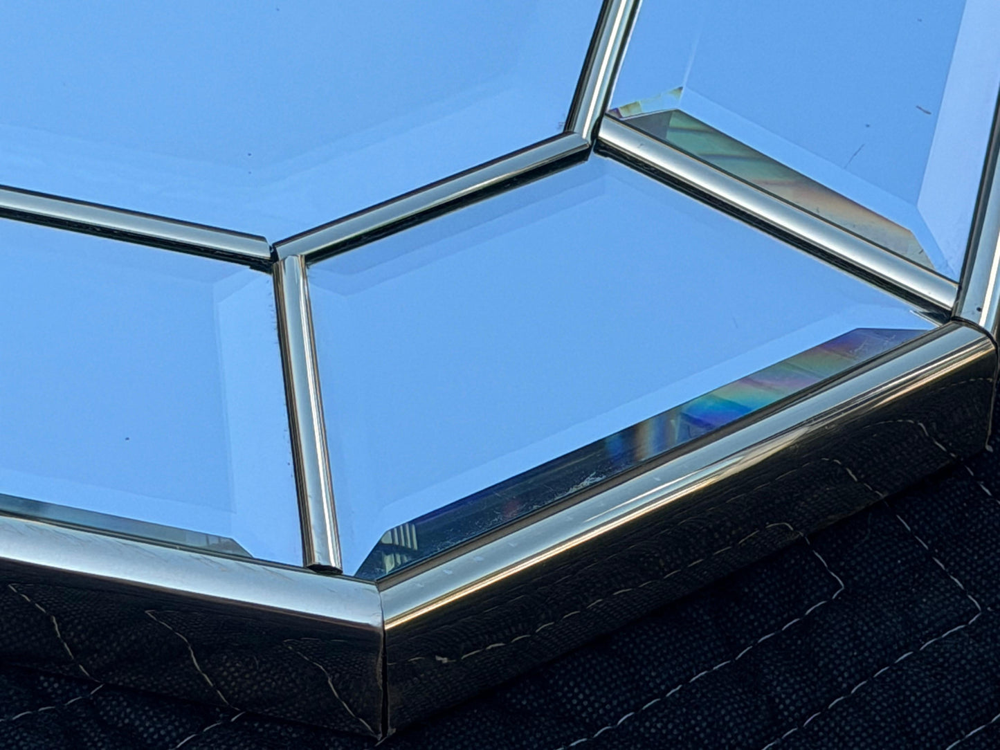 Frisman Vintage Unusual Narrow Octagon Mirror With Bevelled Edges ca' 1970's