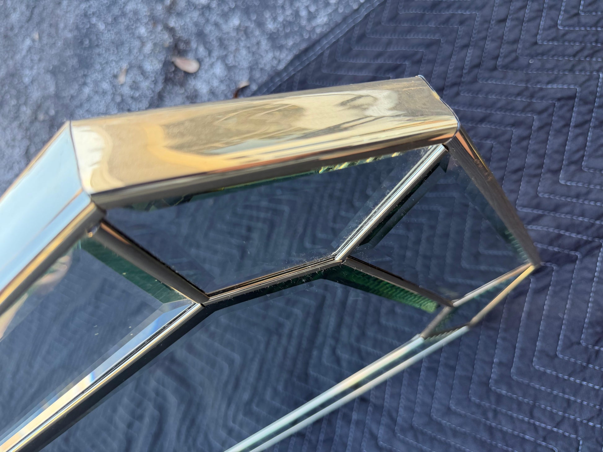 Frisman Vintage Unusual Narrow Octagon Mirror With Bevelled Edges ca' 1970's