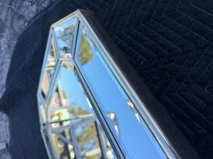 Frisman Vintage Unusual Narrow Octagon Mirror With Bevelled Edges ca' 1970's