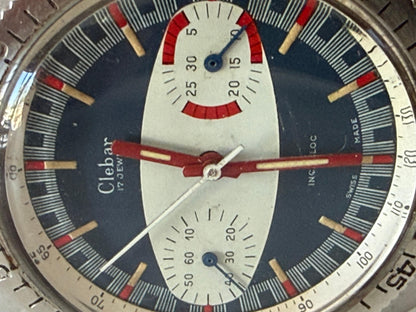Frisman Vintage A Fun "Surfboard" Chronograph Dive Watch By Clebar Switzerland ca' 1970's