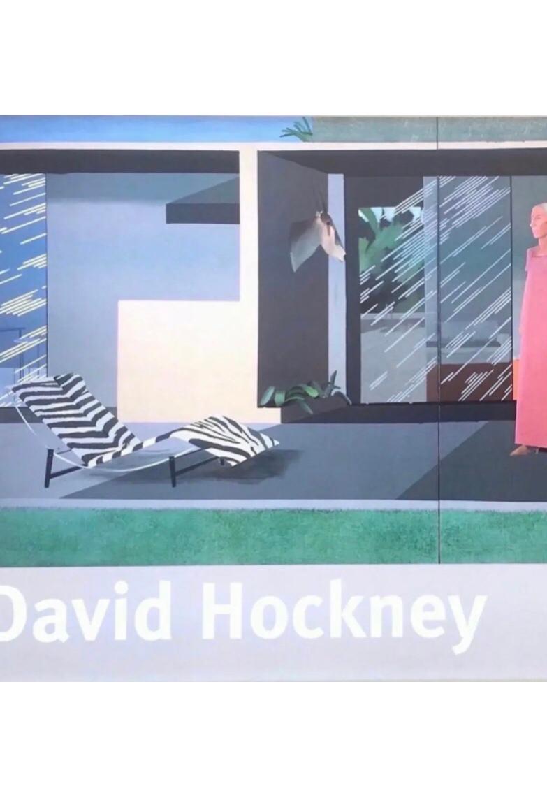 Frisman Vintage Original David Hockney Exhibition Lithograph Poster Beverly Hills Housewife 2001