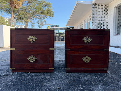Frisman Vintage A pair Of Vintage Campaign Night Stands Mahogany ca' 1970's
