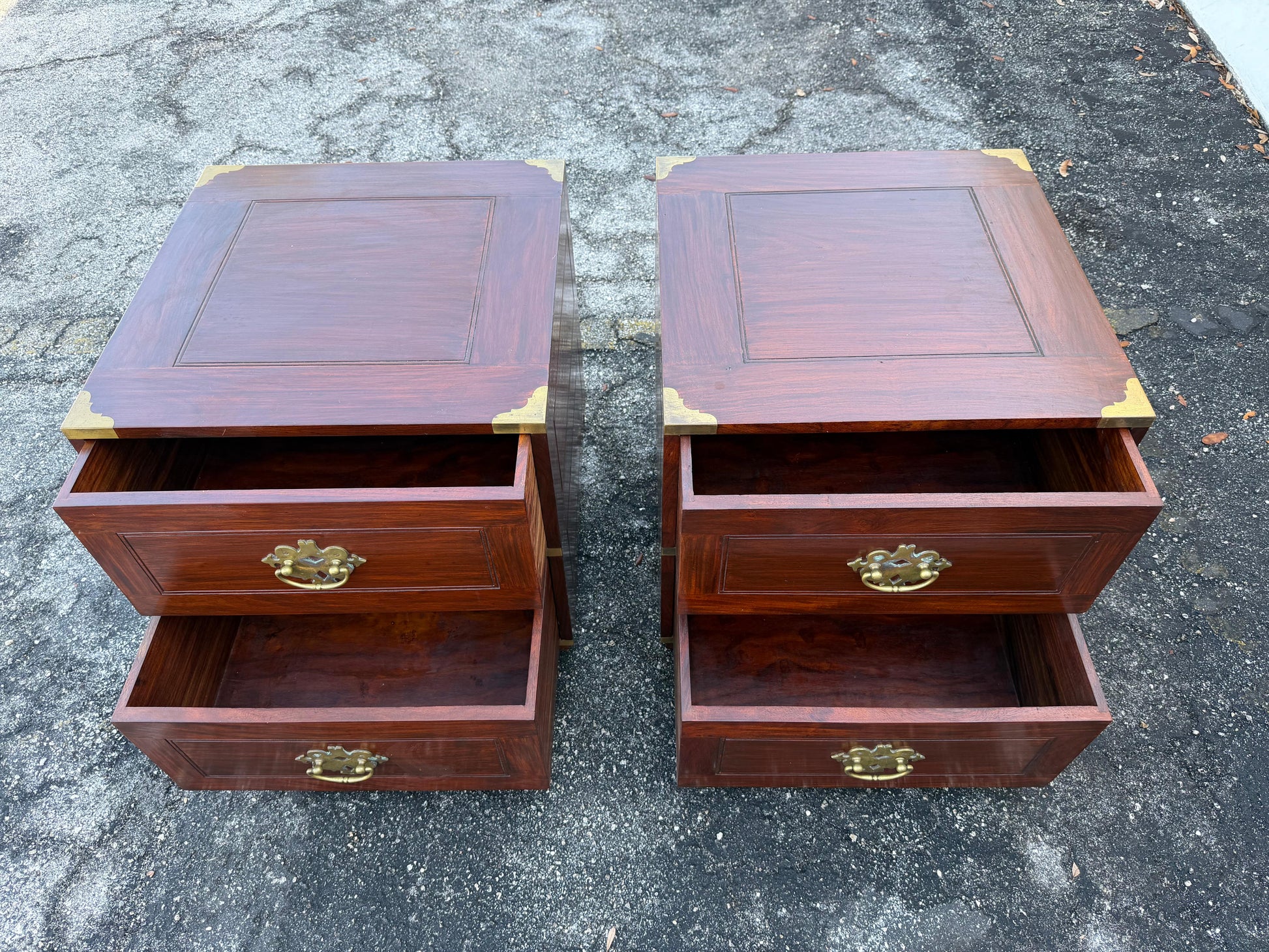 Frisman Vintage A pair Of Vintage Campaign Night Stands Mahogany ca' 1970's