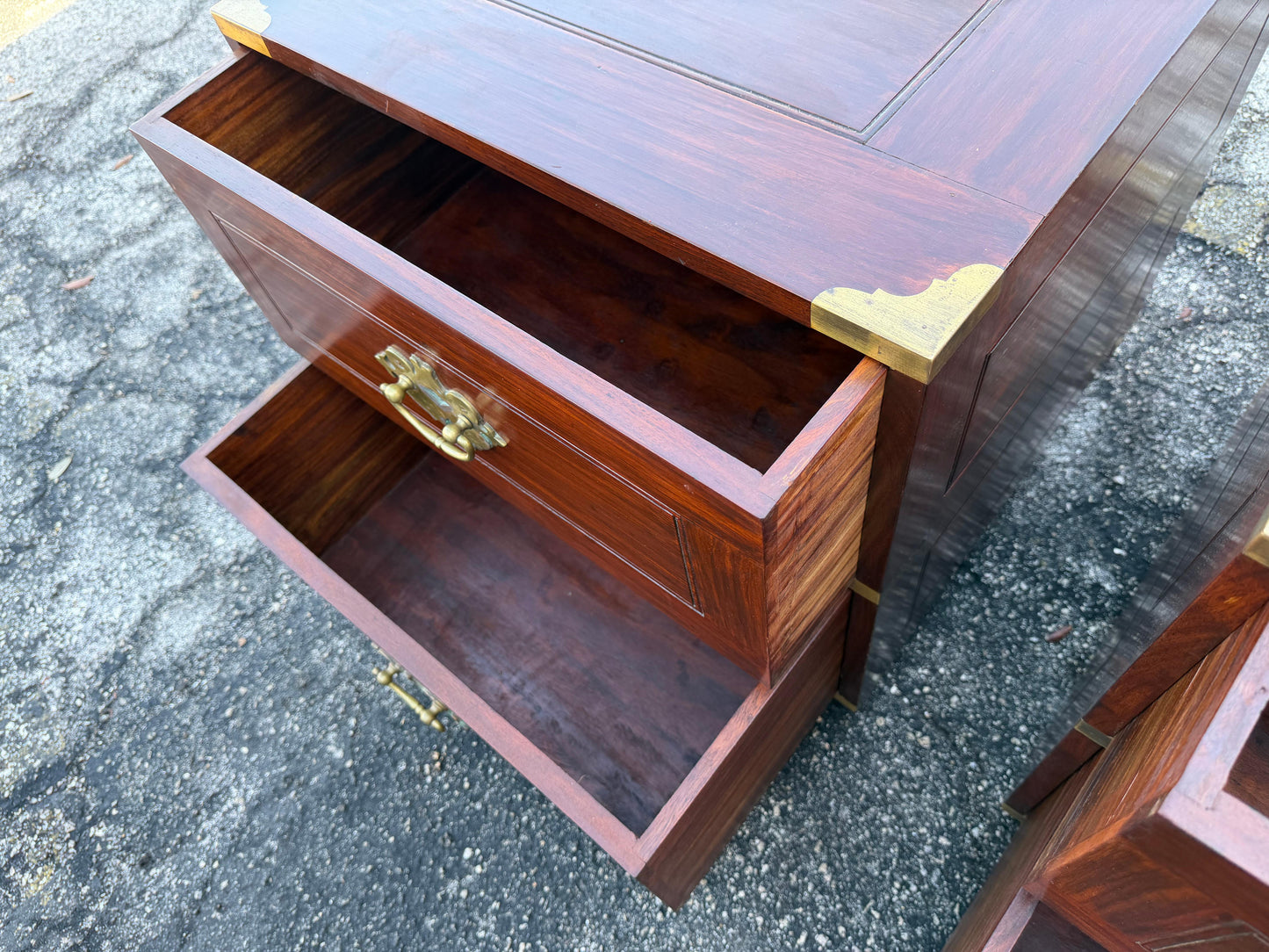 Frisman Vintage A pair Of Vintage Campaign Night Stands Mahogany ca' 1970's