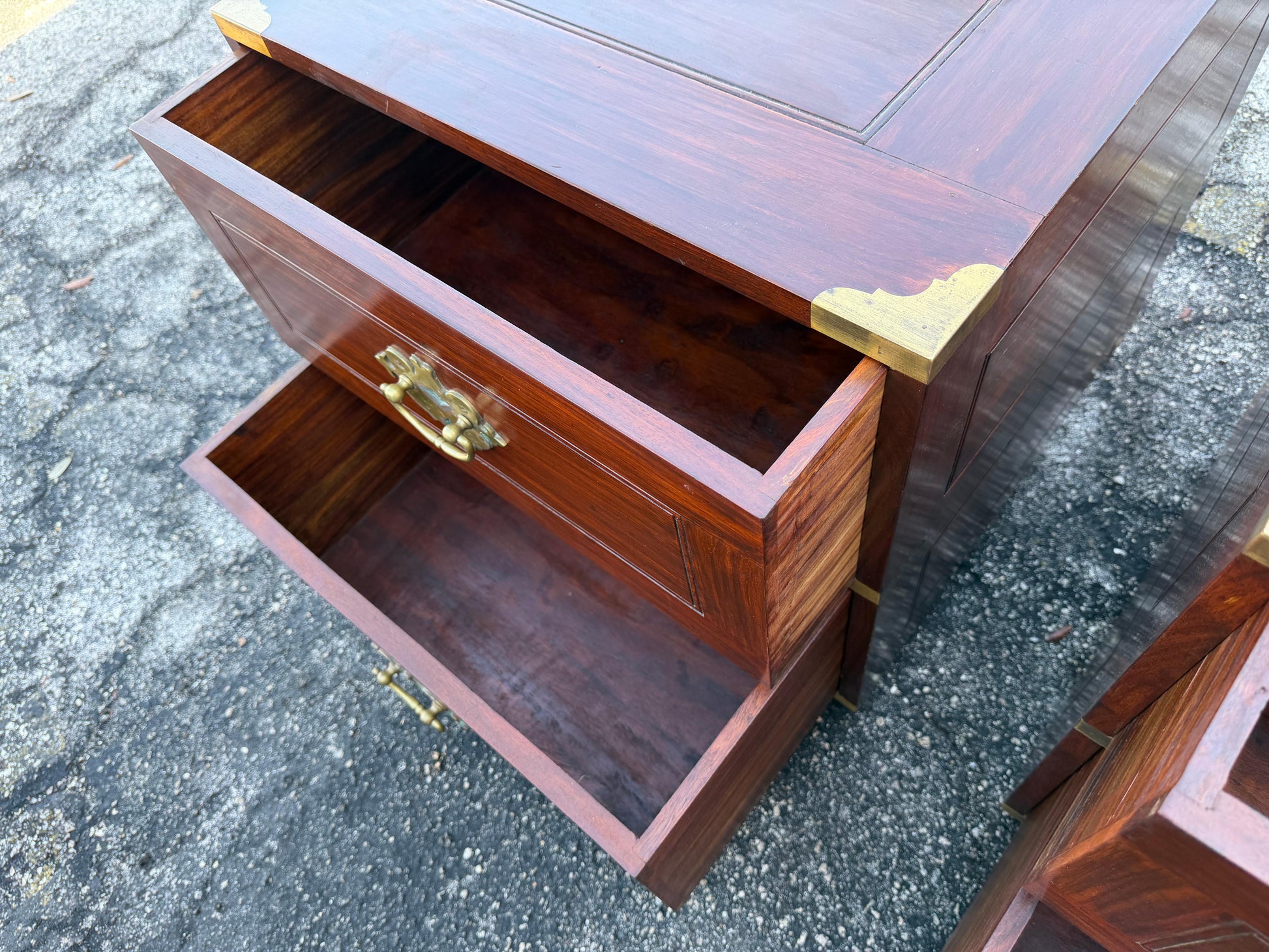 Frisman Vintage A pair Of Vintage Campaign Night Stands Mahogany ca' 1970's