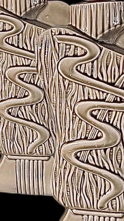 Frisman Vintage 40s Pair Phil-Mar Style Art Deco Mid Century Modern Abstract Ceramic Table Lamps