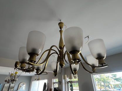 Frisman Vintage An Important And Rare Chandelier By Osvaldo Borsani ca' 1940's Brass