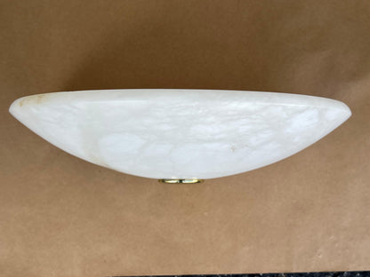 Frisman Vintage Alabaster And Brass Sconces By Lightolier Art Deco Style Ca' 1980's
