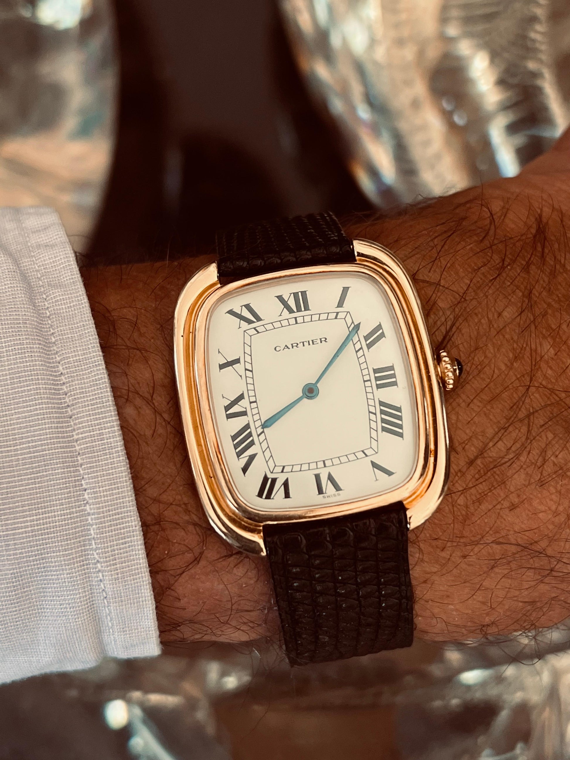Frisman Vintage Cartier Gondole Jumbo Watch 18K Gold Full Set 1979