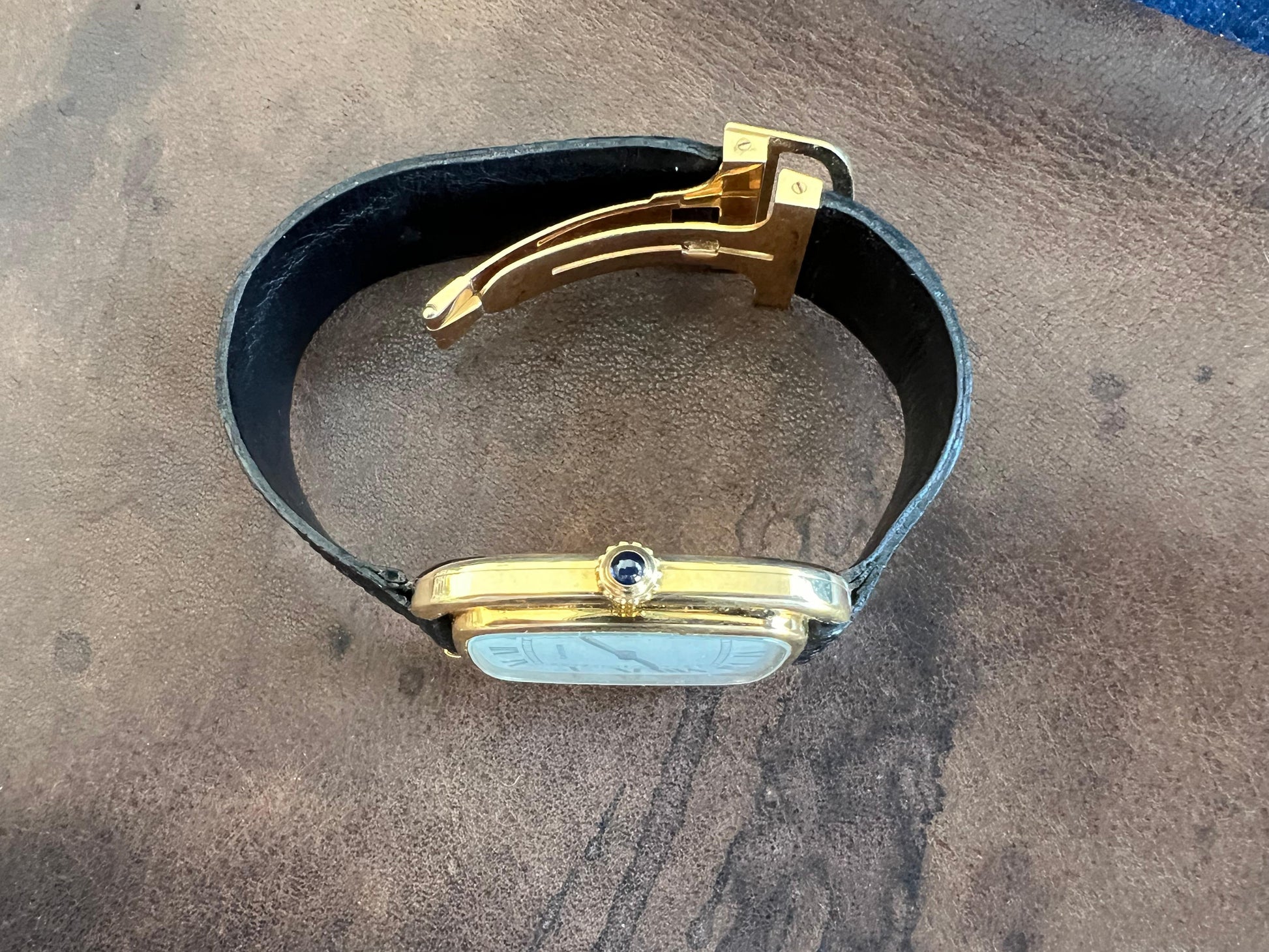 Frisman Vintage Cartier Gondole Jumbo Watch 18K Gold Full Set 1979
