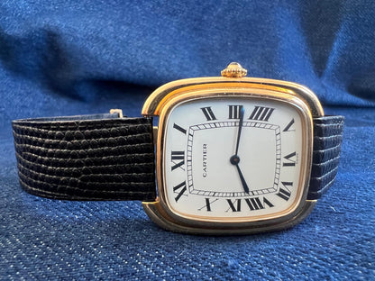 Frisman Vintage Cartier Gondole Jumbo Watch 18K Gold Full Set 1979