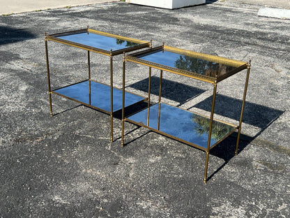 Frisman Vintage A Pair Of Classic Bagues Side Tables With Eglomise Tops ca' 1970's
