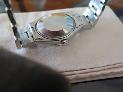 Frisman Vintage Men's Rolex Oyster Perpetual Stainless Watch With Original Shantung Dial 1971