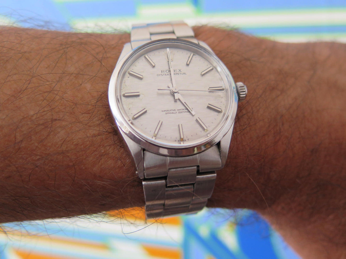 Men's Rolex Oyster Perpetual Stainless Watch With Original Shantung Dial 1971