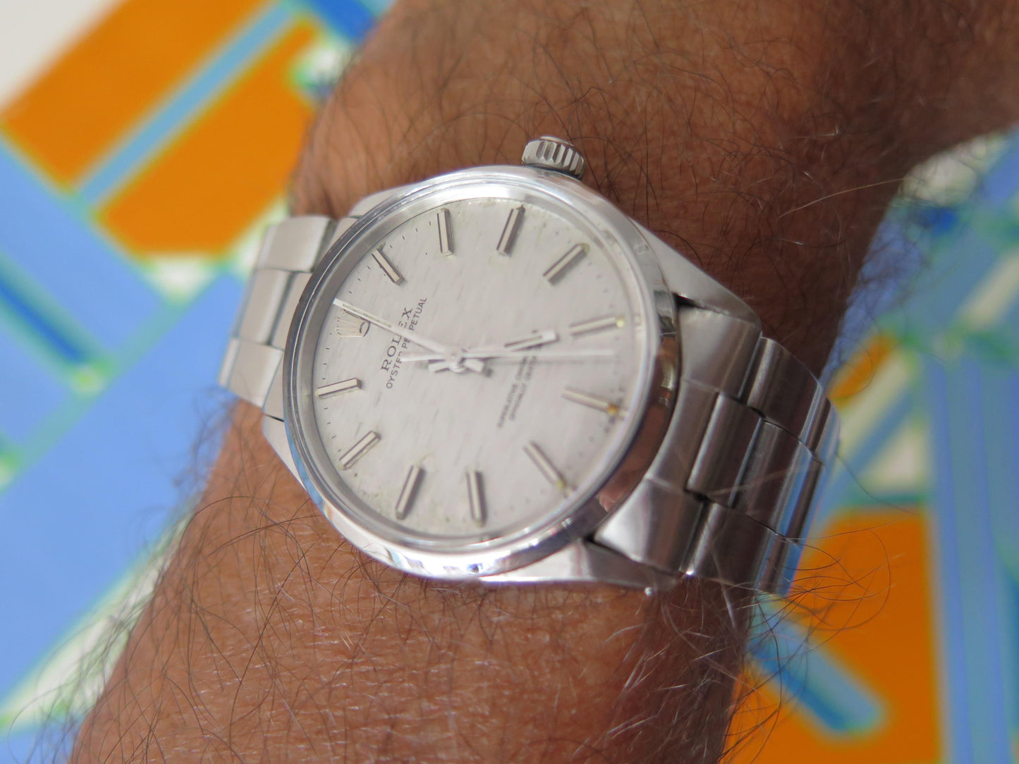 Men's Rolex Oyster Perpetual Stainless Watch With Original Shantung Dial 1971