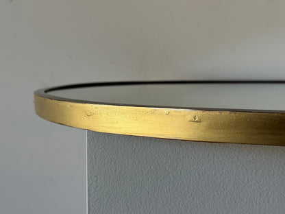 Frisman Vintage Vintage Italian Brass Mirror Egg Shape Brass ca' 1970's