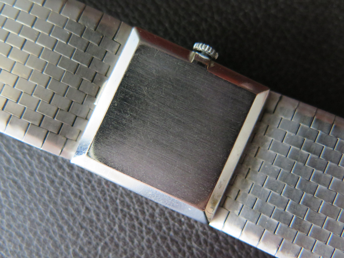 Bueche Girod Dress Watch In 9K White Gold Integrated Bracelet Ca' 1970's