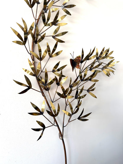 Frisman Vintage A Signed Vintage Curtis Jere Tree Branch Sculpture Butterflies 1983
