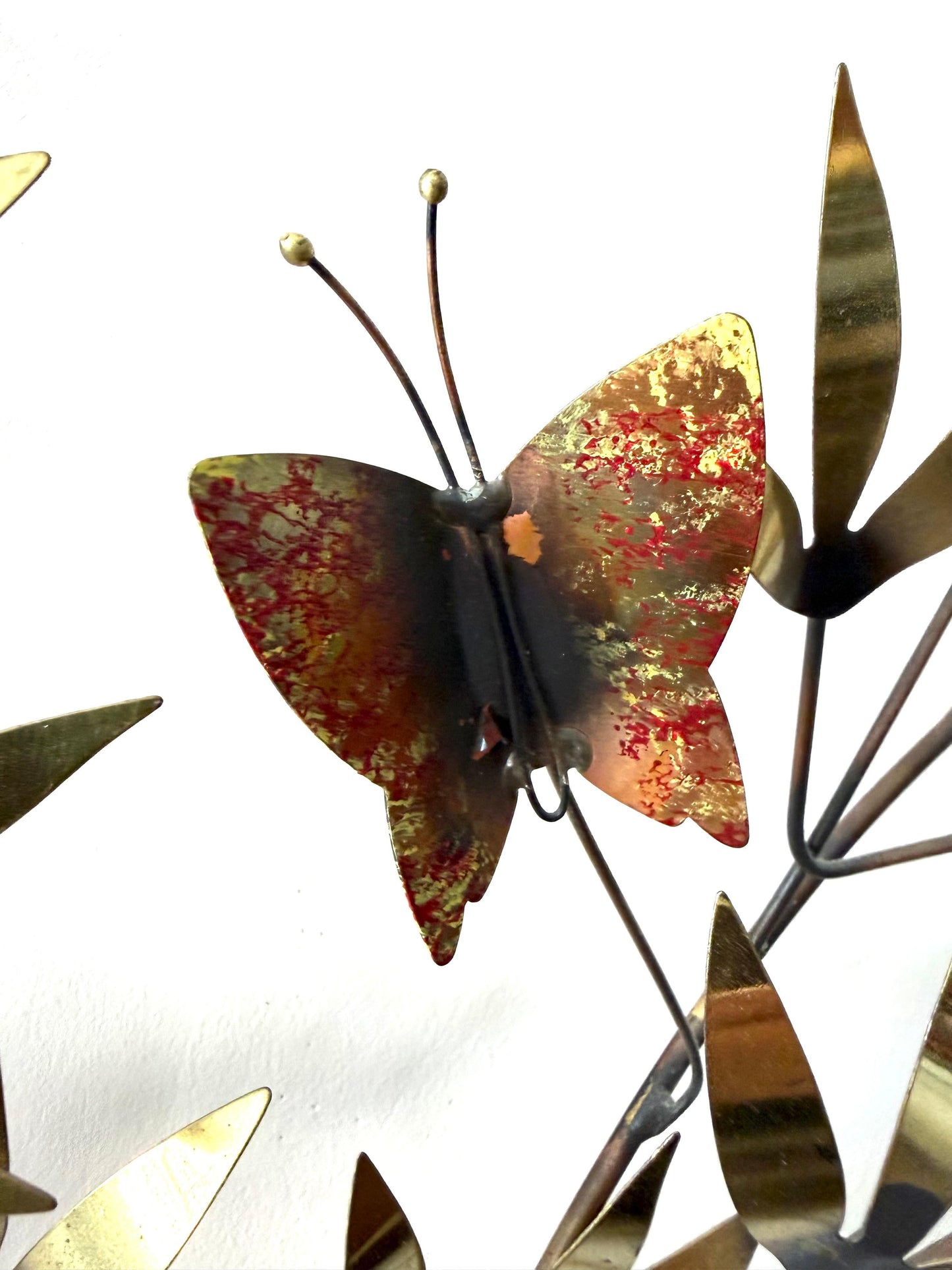 Frisman Vintage A Signed Vintage Curtis Jere Tree Branch Sculpture Butterflies 1983