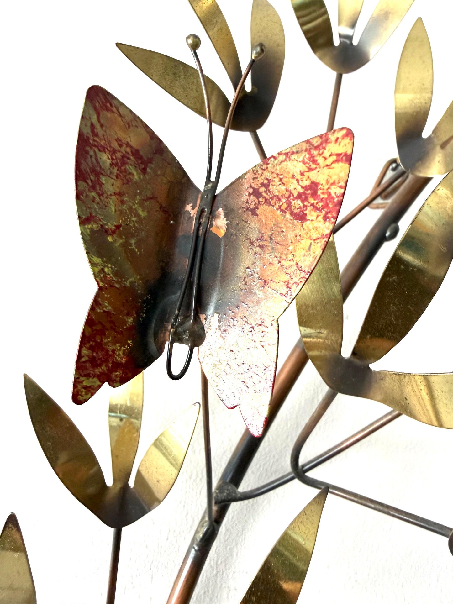 Frisman Vintage A Signed Vintage Curtis Jere Tree Branch Sculpture Butterflies 1983