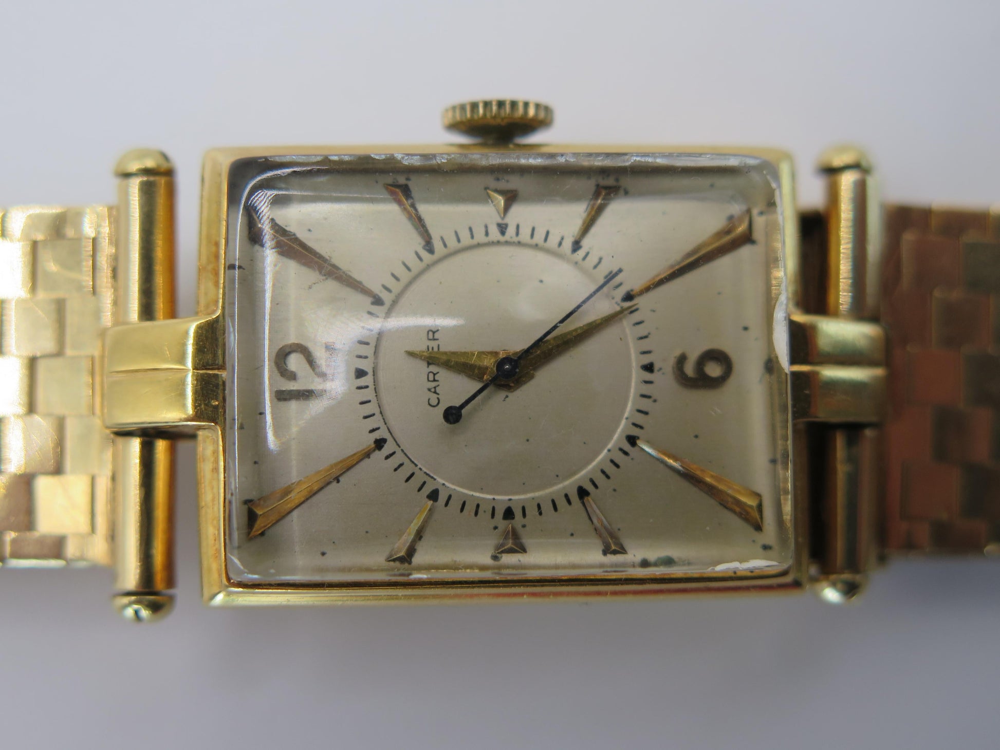 Frisman Vintage Cartier Tank ca' 1940's With Gold Bracelet