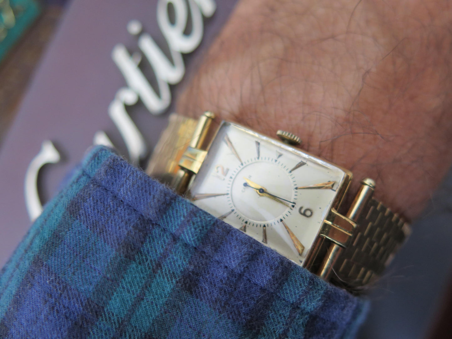 Frisman Vintage Cartier Tank Watch ca' 1940's With Gold Bracelet