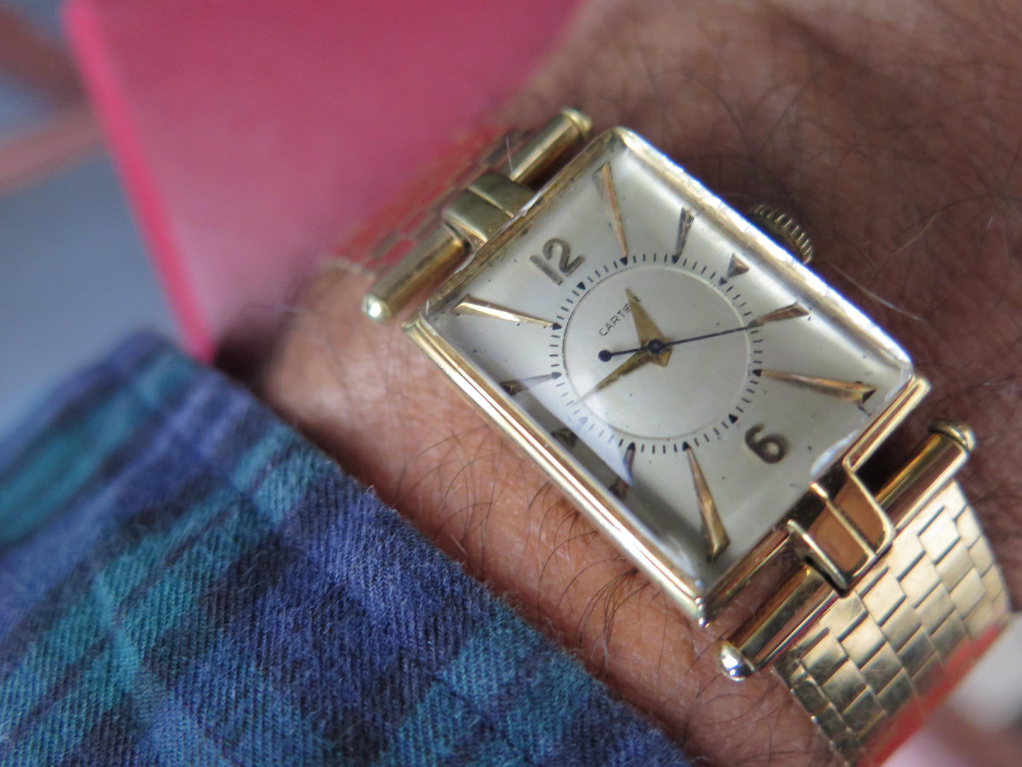 Frisman Vintage Cartier Tank Watch ca' 1940's With Gold Bracelet