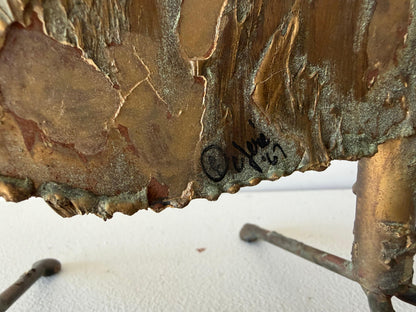 Frisman Vintage A Brutalist Owl By Jere Signed 1967 Large!